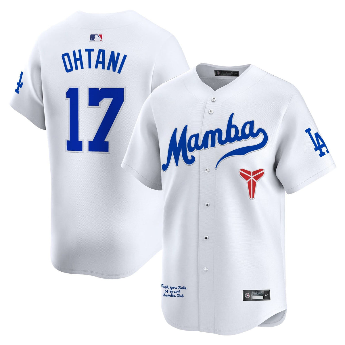 Men's Dodgers Kobe Bryant Mamba Vapor Premier Limited Jersey - All Stitched