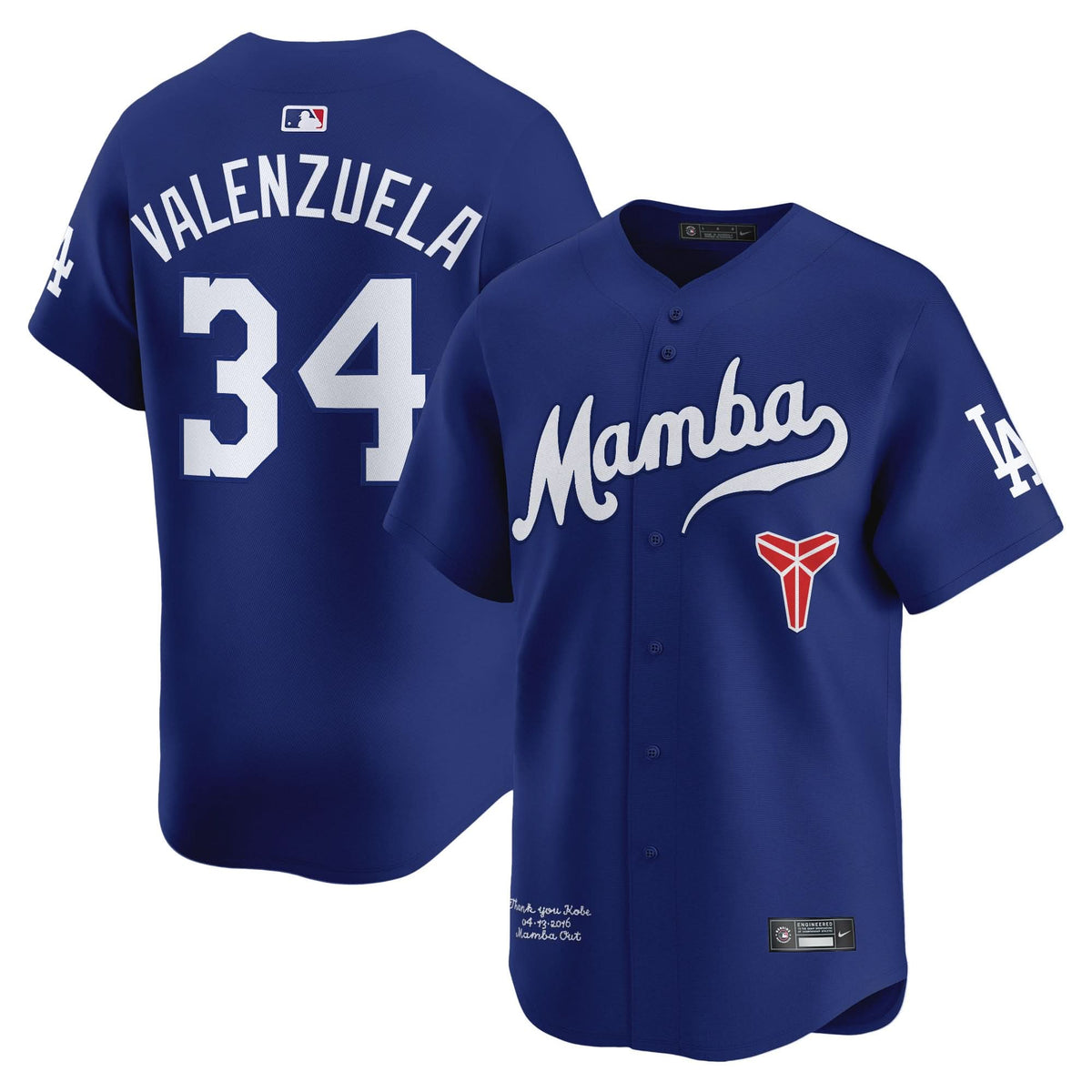 Men's Dodgers Kobe Bryant Mamba Vapor Premier Limited Jersey - All Stitched