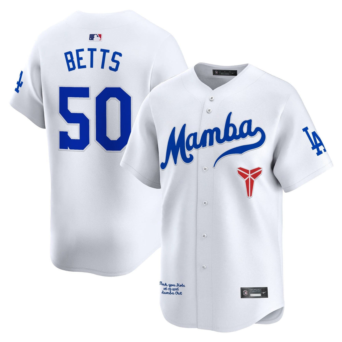 Men's Dodgers Kobe Bryant Mamba Vapor Premier Limited Jersey - All Stitched