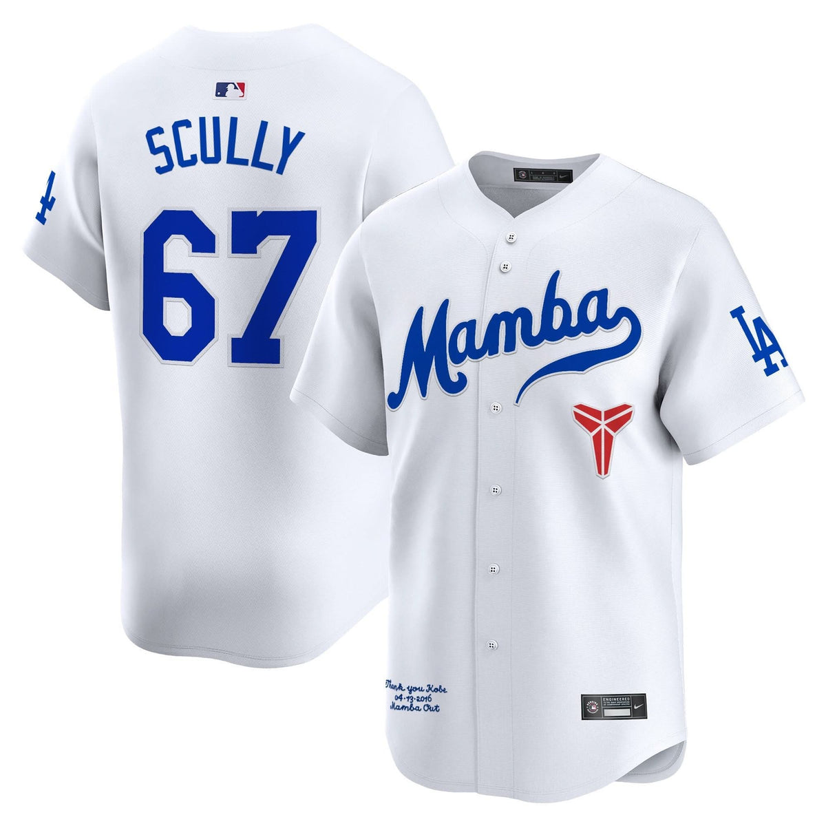 Men's Dodgers Kobe Bryant Mamba Vapor Premier Limited Jersey - All Stitched