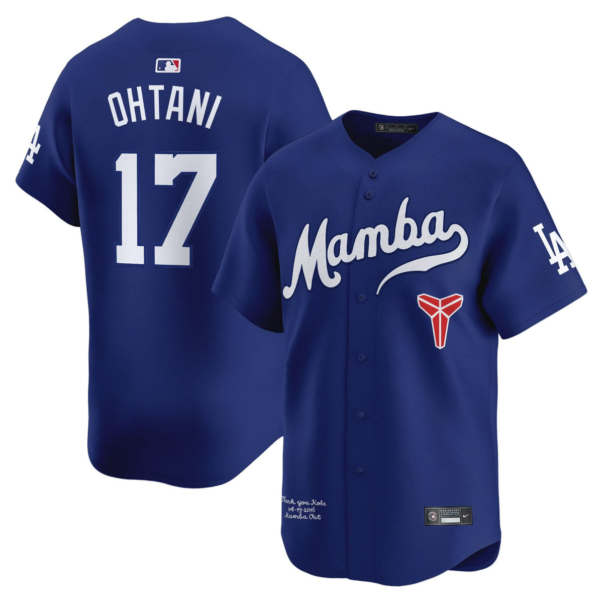 Men's Dodgers Kobe Bryant Mamba Vapor Premier Limited Jersey - All Stitched