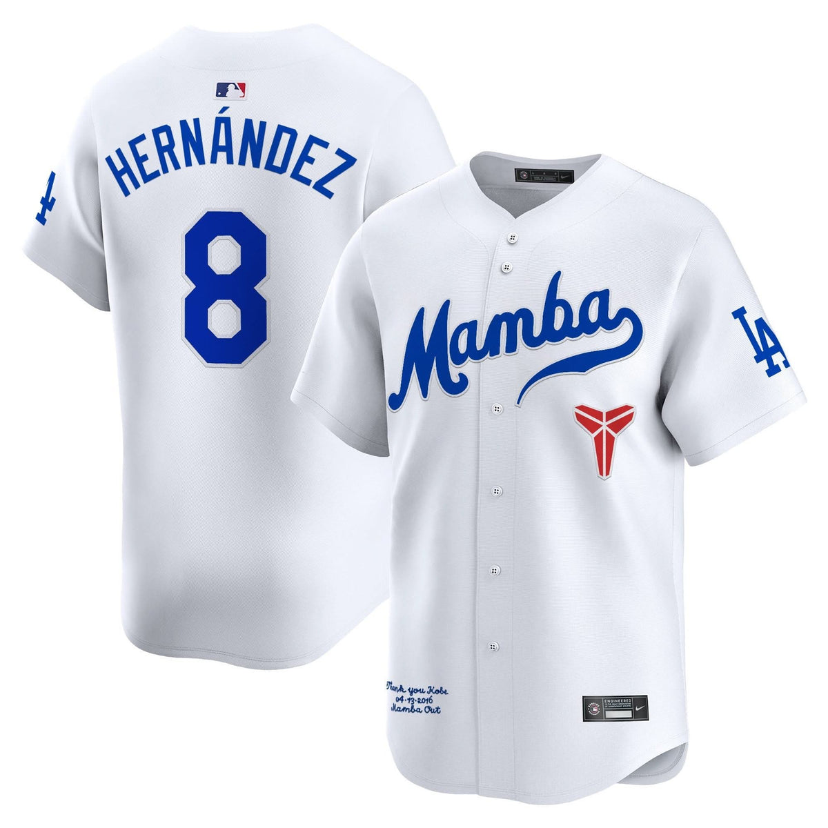 Men's Dodgers Kobe Bryant Mamba Vapor Premier Limited Jersey - All Stitched