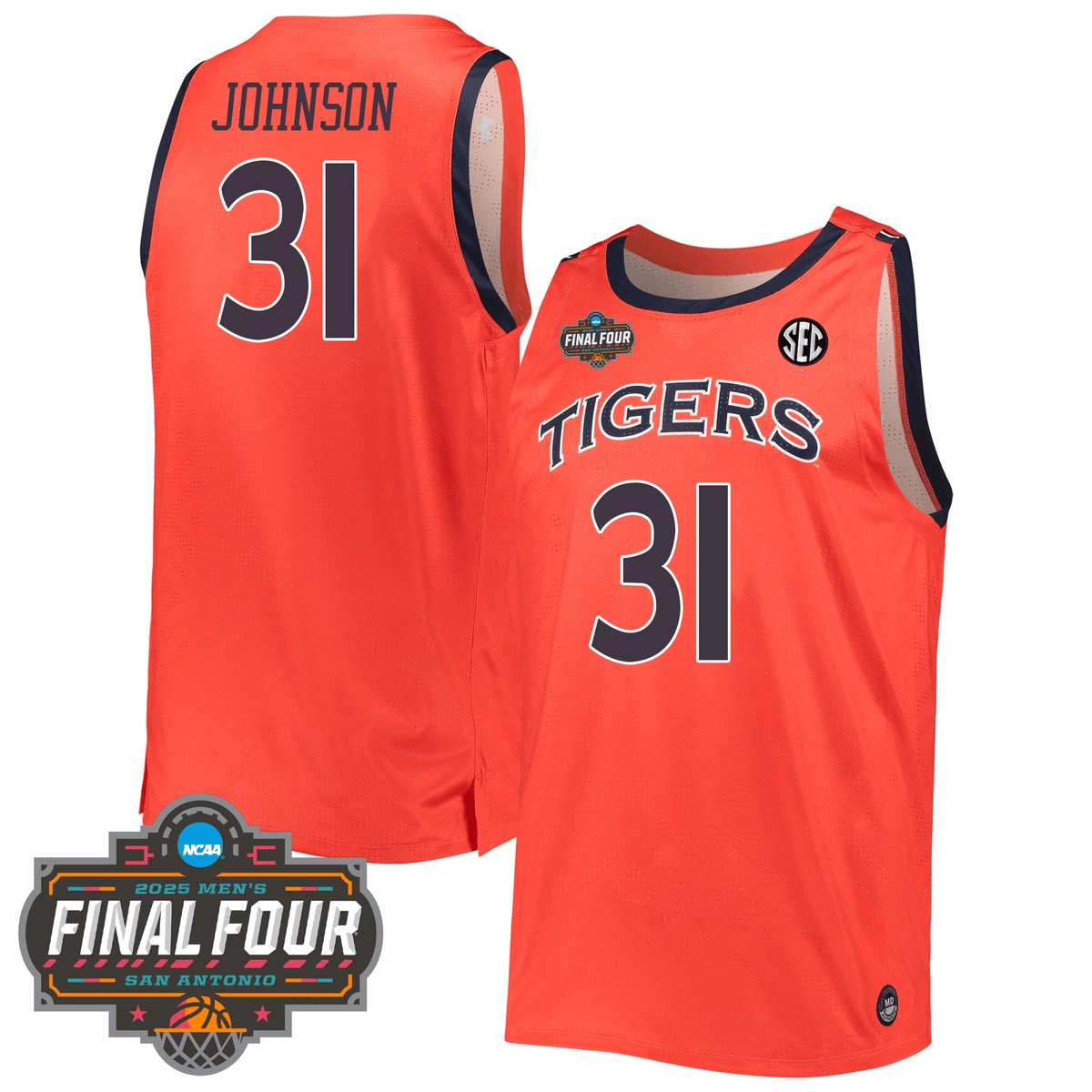 Auburn Tigers Men's Basketball 24/25 Jersey - Final Four Patch