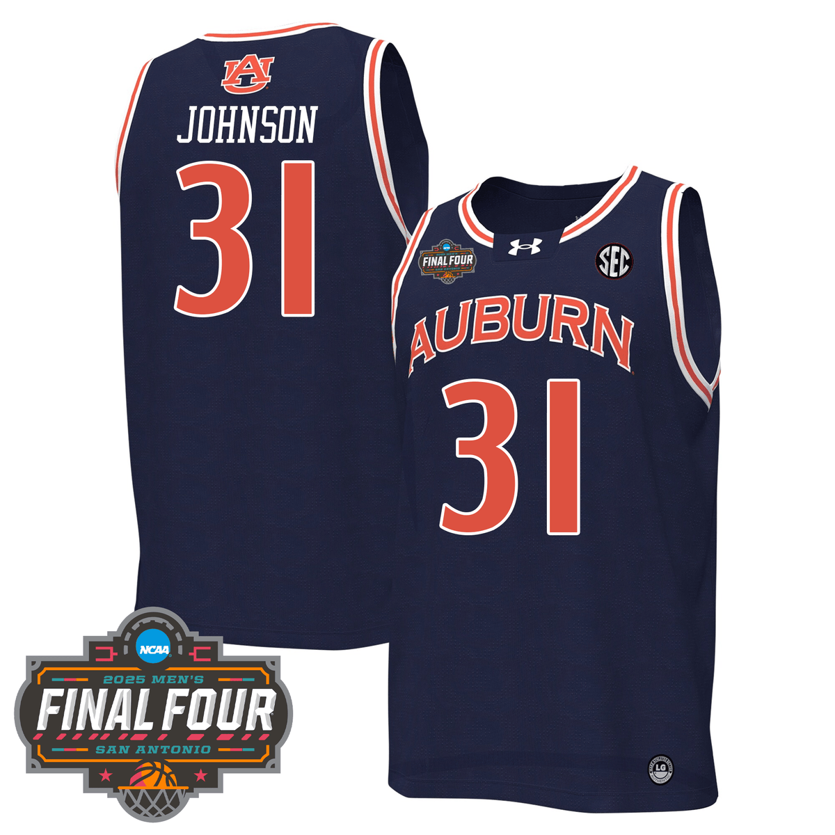 Auburn Tigers Men's Basketball 24/25 Jersey - Final Four Patch