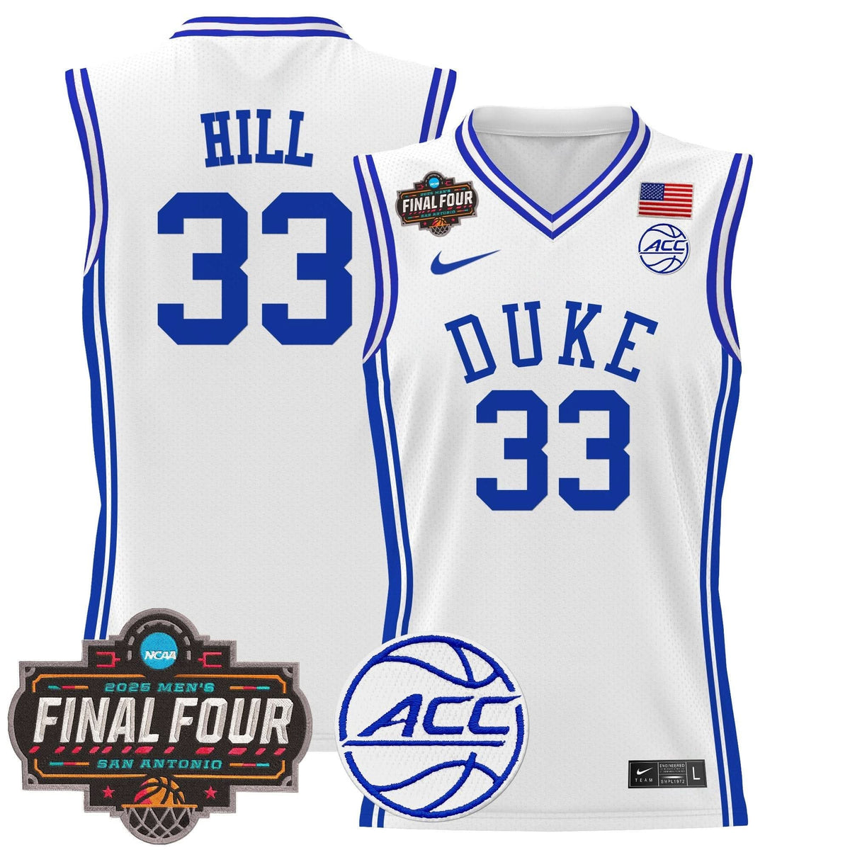 Men's Duke Blue Devils 2025 Final Four Patch Basketball Jersey - All Stitched