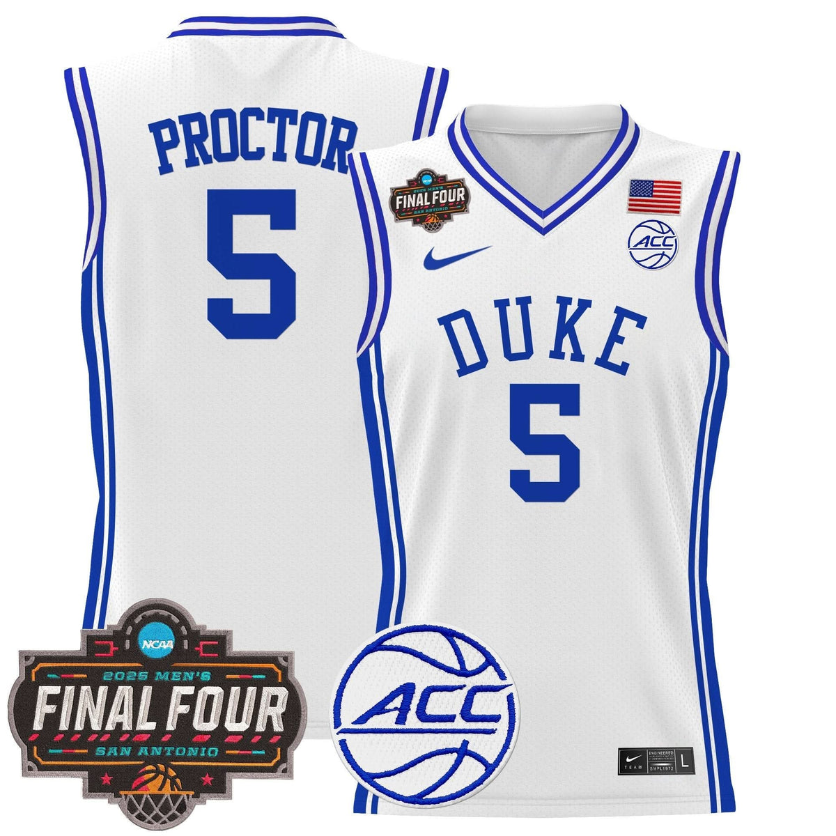 Men's Duke Blue Devils 2025 Final Four Patch Basketball Jersey - All Stitched