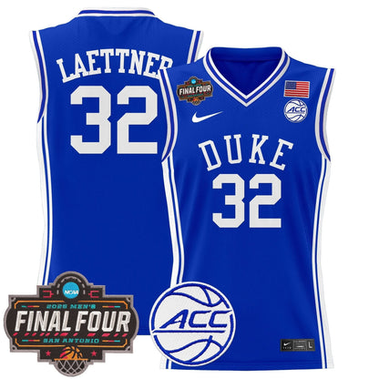 Men's Duke Blue Devils 2025 Final Four Patch Basketball Jersey - All Stitched