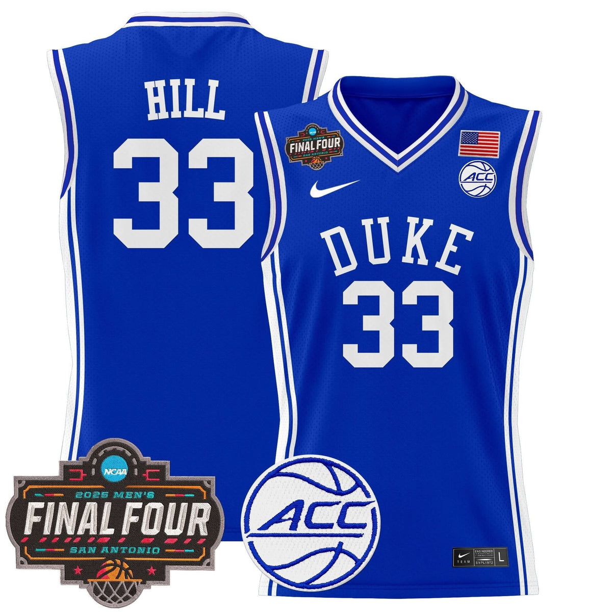 Men's Duke Blue Devils 2025 Final Four Patch Basketball Jersey - All Stitched