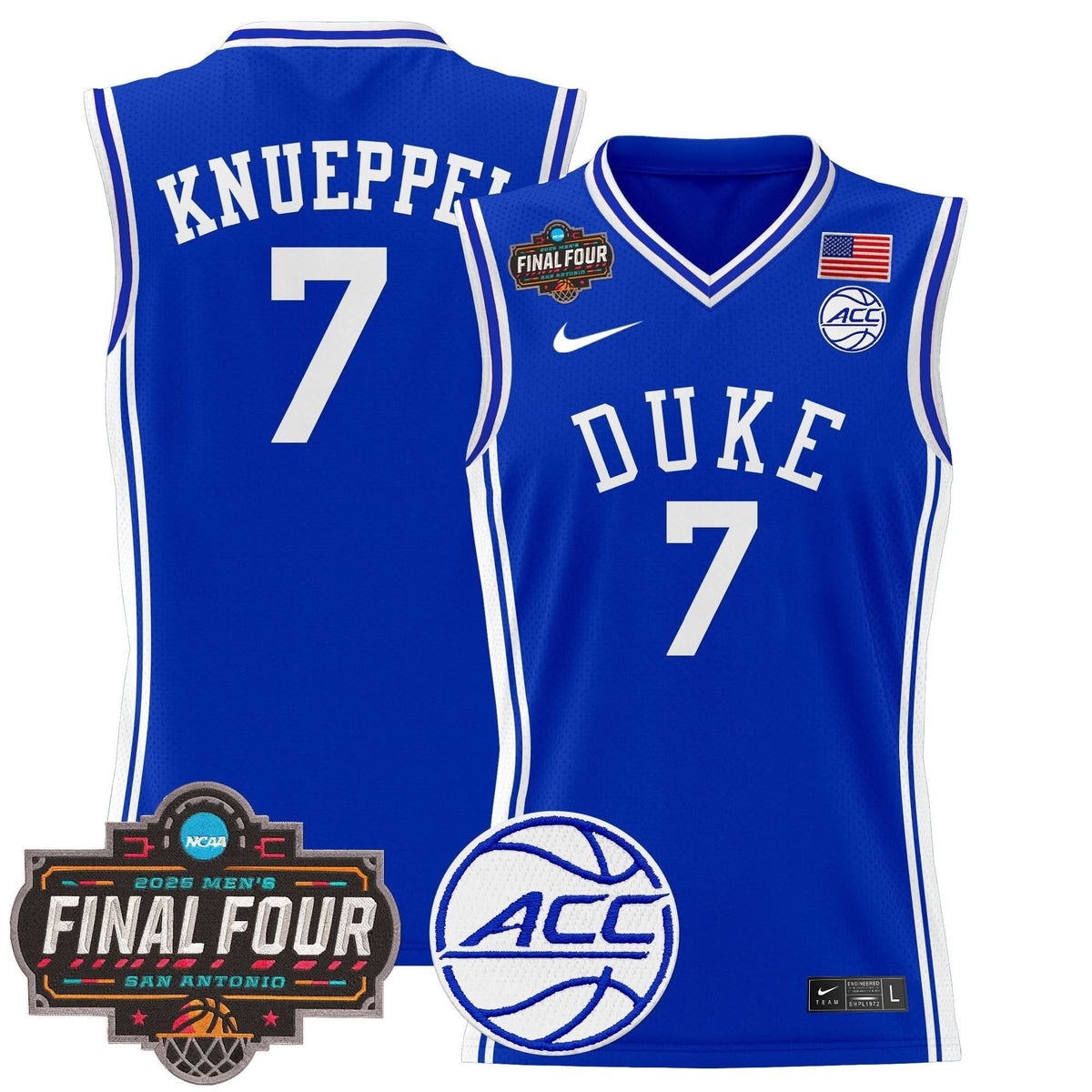 Men's Duke Blue Devils 2025 Final Four Patch Basketball Jersey - All Stitched