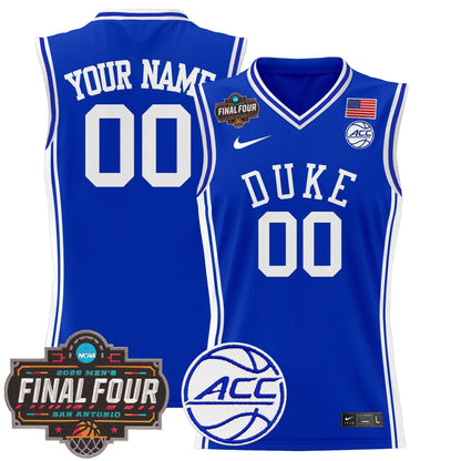 Duke Blue Devils 2025 Final Four Patch Basketball Custom Jersey - All Stitched