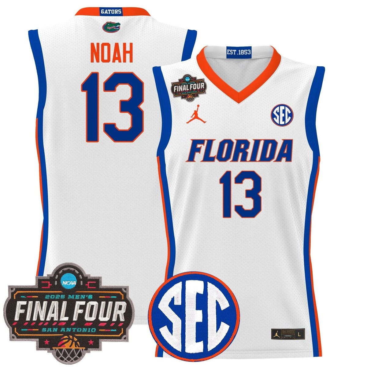 Men's Florida Gators 2025 Final Four Patch Basketball Jersey - All Stitched