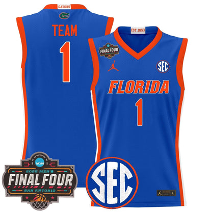 Men's Florida Gators 2025 Final Four Patch Basketball Jersey - All Stitched