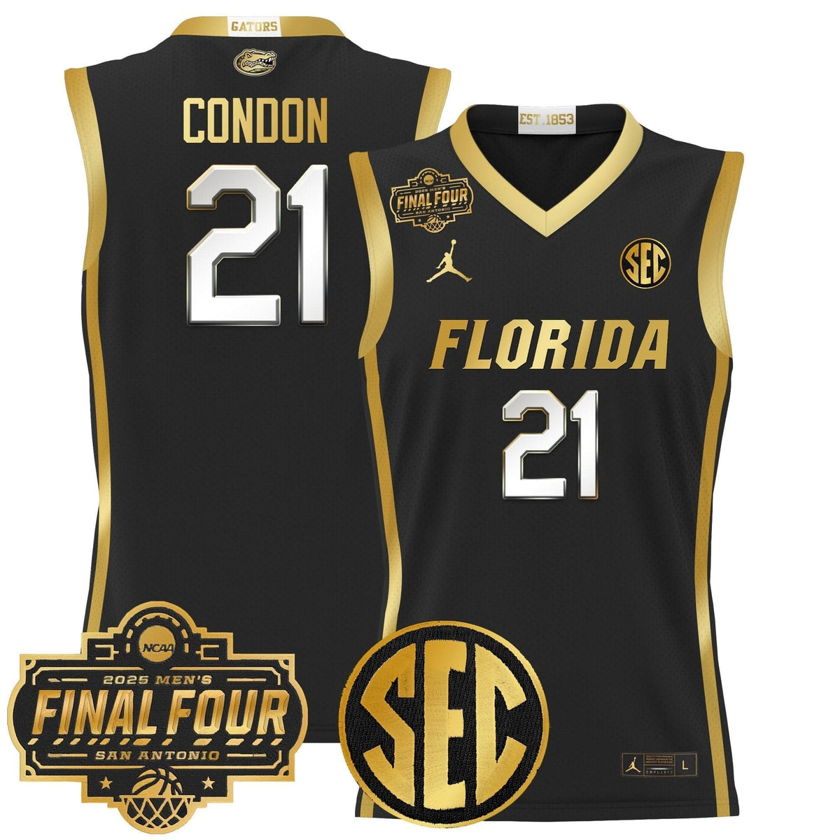 Men's Florida Gators 2025 Final Four Patch Basketball Jersey - All Stitched