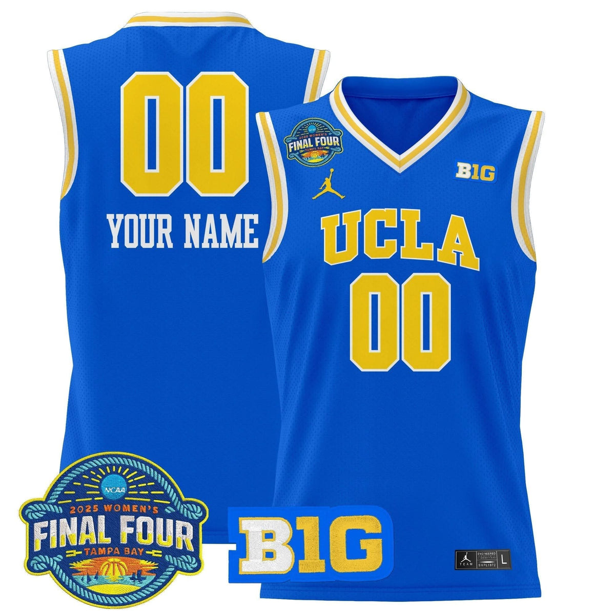 UCLA Bruins 2025 Big Ten  Women's Final Four Patch Lightweight Basketball Custom Jersey - All Stitched