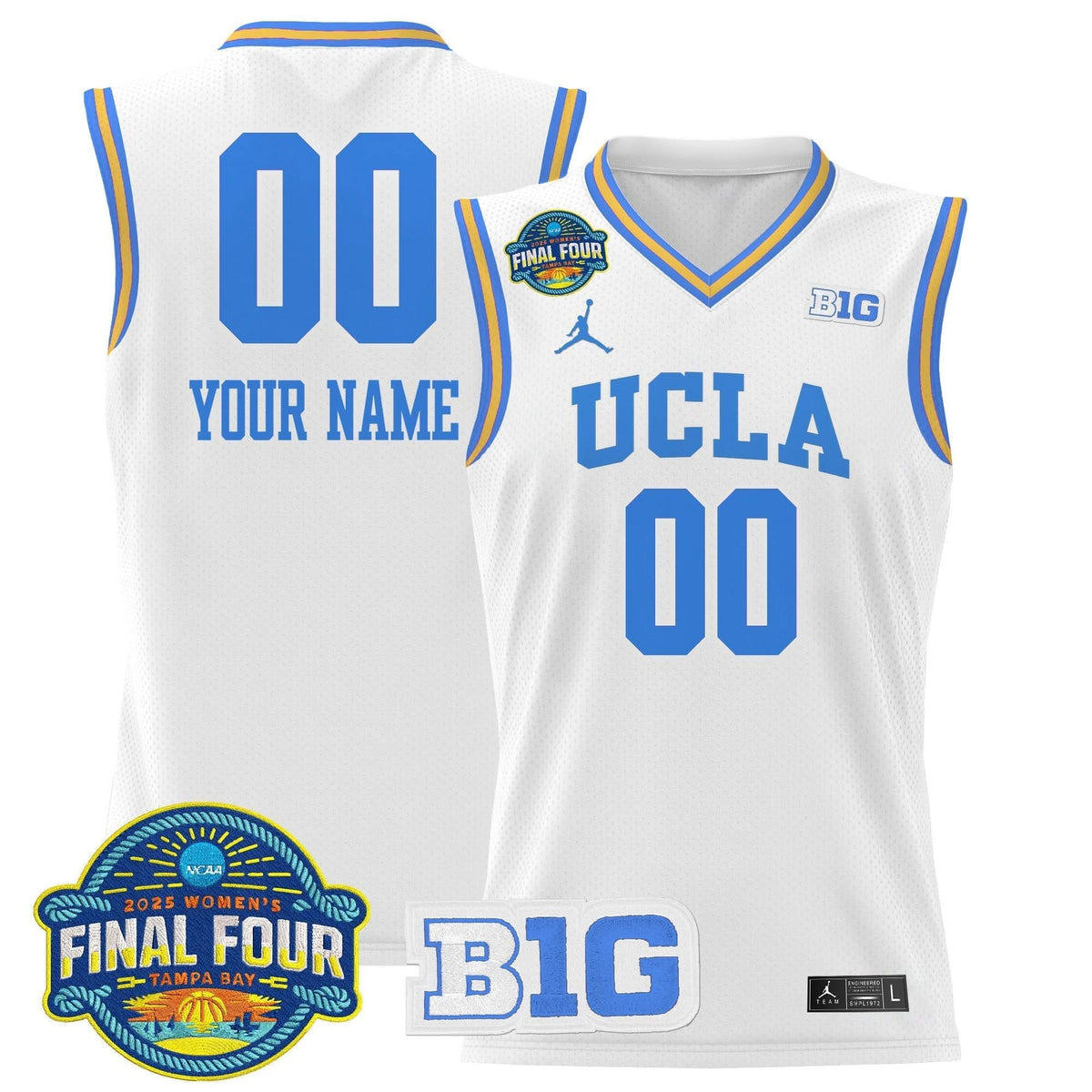 UCLA Bruins 2025 Big Ten Women's Final Four Patch Lightweight Basketball Custom Jersey - All Stitched