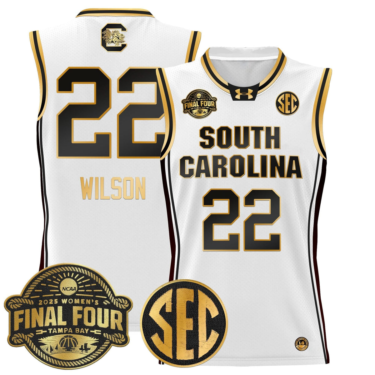 Men's Size - South Carolina Gamecocks 2025 Sec Women's Final Four Patch Lightweight Basketball Jersey - All Stitched