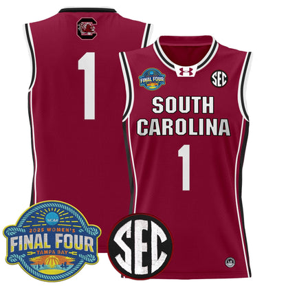 Men's Size - South Carolina Gamecocks 2025 Sec Women's Final Four Patch Lightweight Basketball Jersey - All Stitched