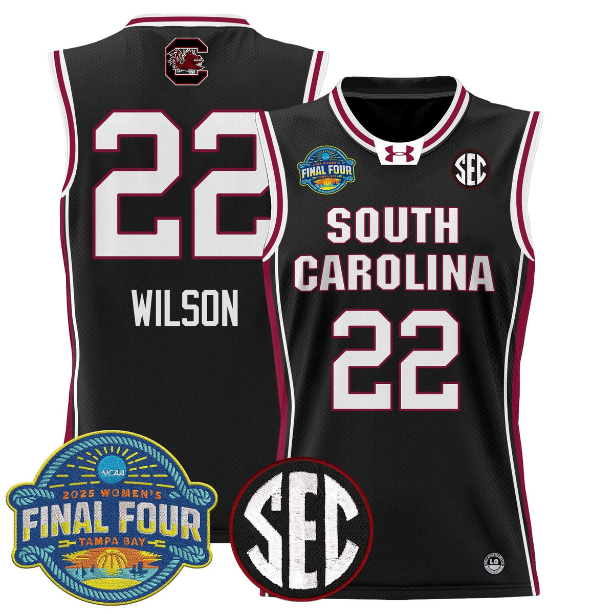Men's Size - South Carolina Gamecocks 2025 Sec Women's Final Four Patch Lightweight Basketball Jersey - All Stitched
