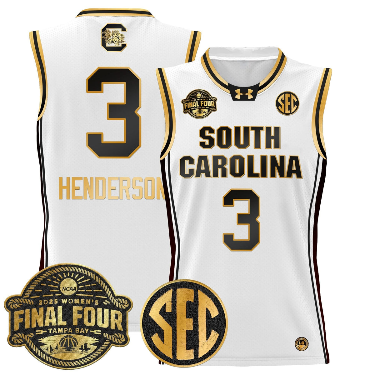 Men's Size - South Carolina Gamecocks 2025 Sec Women's Final Four Patch Lightweight Basketball Jersey - All Stitched