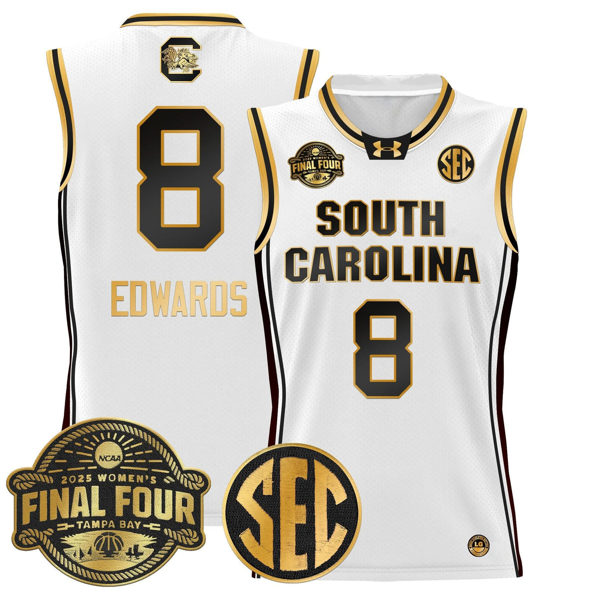 Men's Size - South Carolina Gamecocks 2025 Sec Women's Final Four Patch Lightweight Basketball Jersey - All Stitched