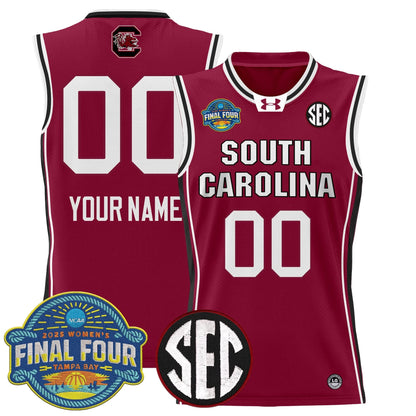 South Carolina Gamecocks 2025 Sec Women's Final Four Patch Lightweight Basketball Custom Jersey - All Stitched