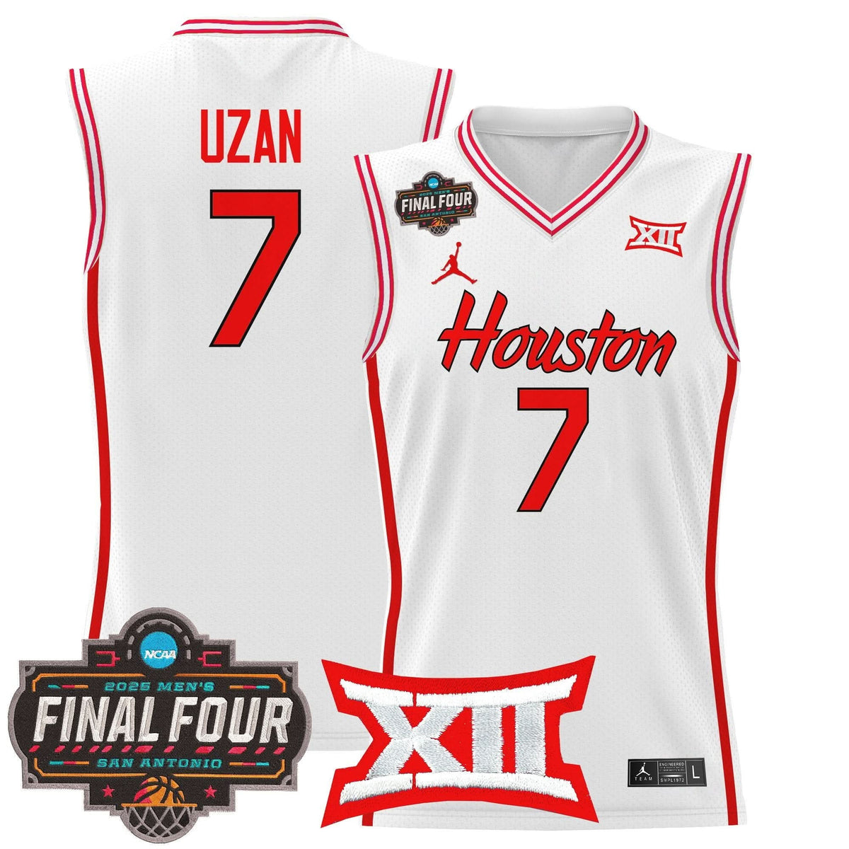 Men's Houston Cougars 2025 Final Four Patch Basketball Jersey - All Stitched