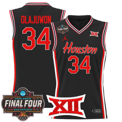 Men's Houston Cougars 2025 Final Four Patch Basketball Jersey - All Stitched