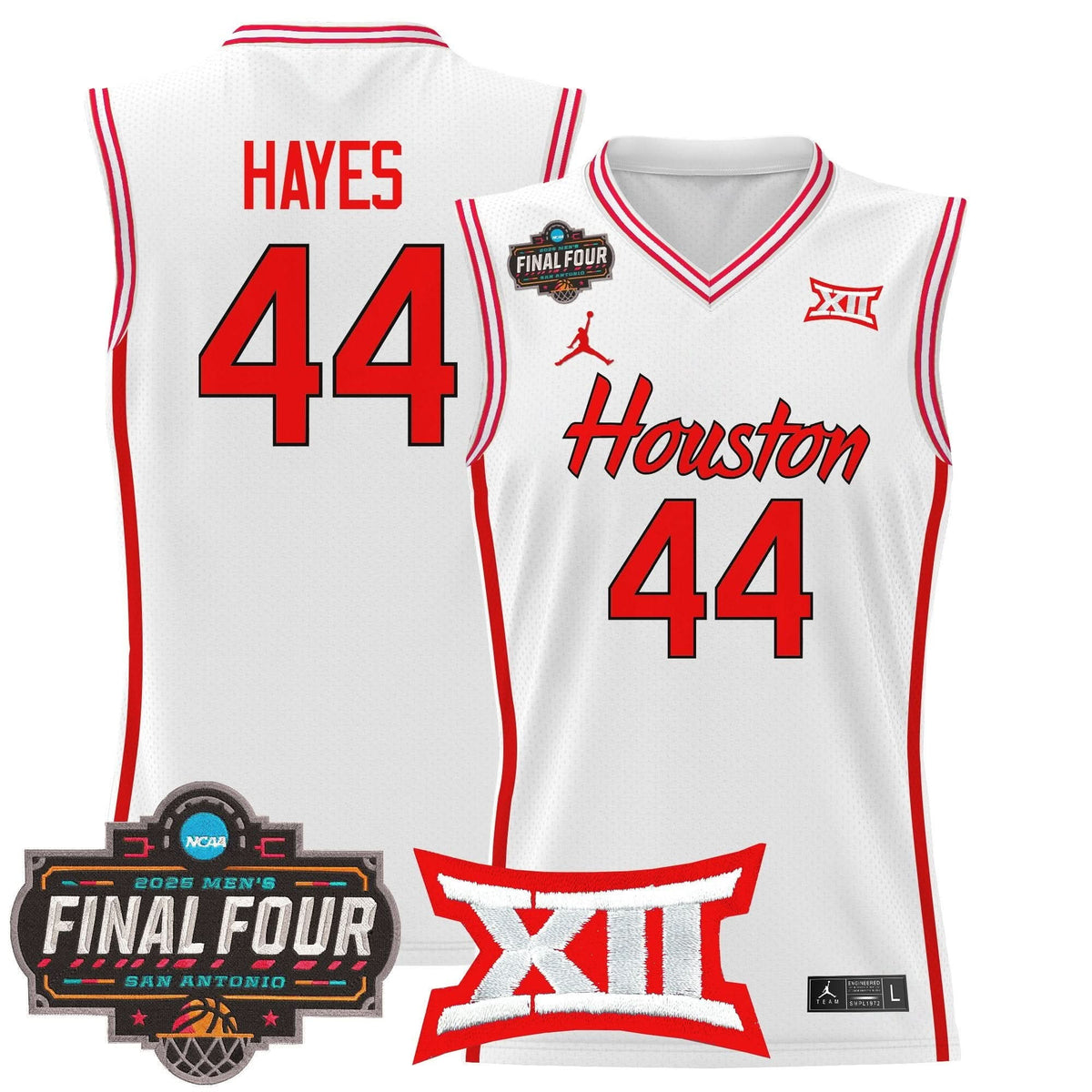 Men's Houston Cougars 2025 Final Four Patch Basketball Jersey - All Stitched