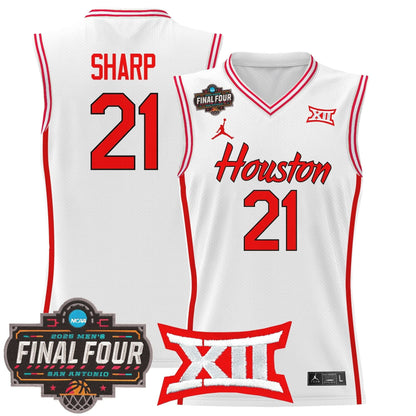 Men's Houston Cougars 2025 Final Four Patch Basketball Jersey - All Stitched
