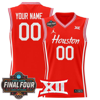 Houston Cougars 2025 Final Four Patch Basketball Custom Jersey - All Stitched