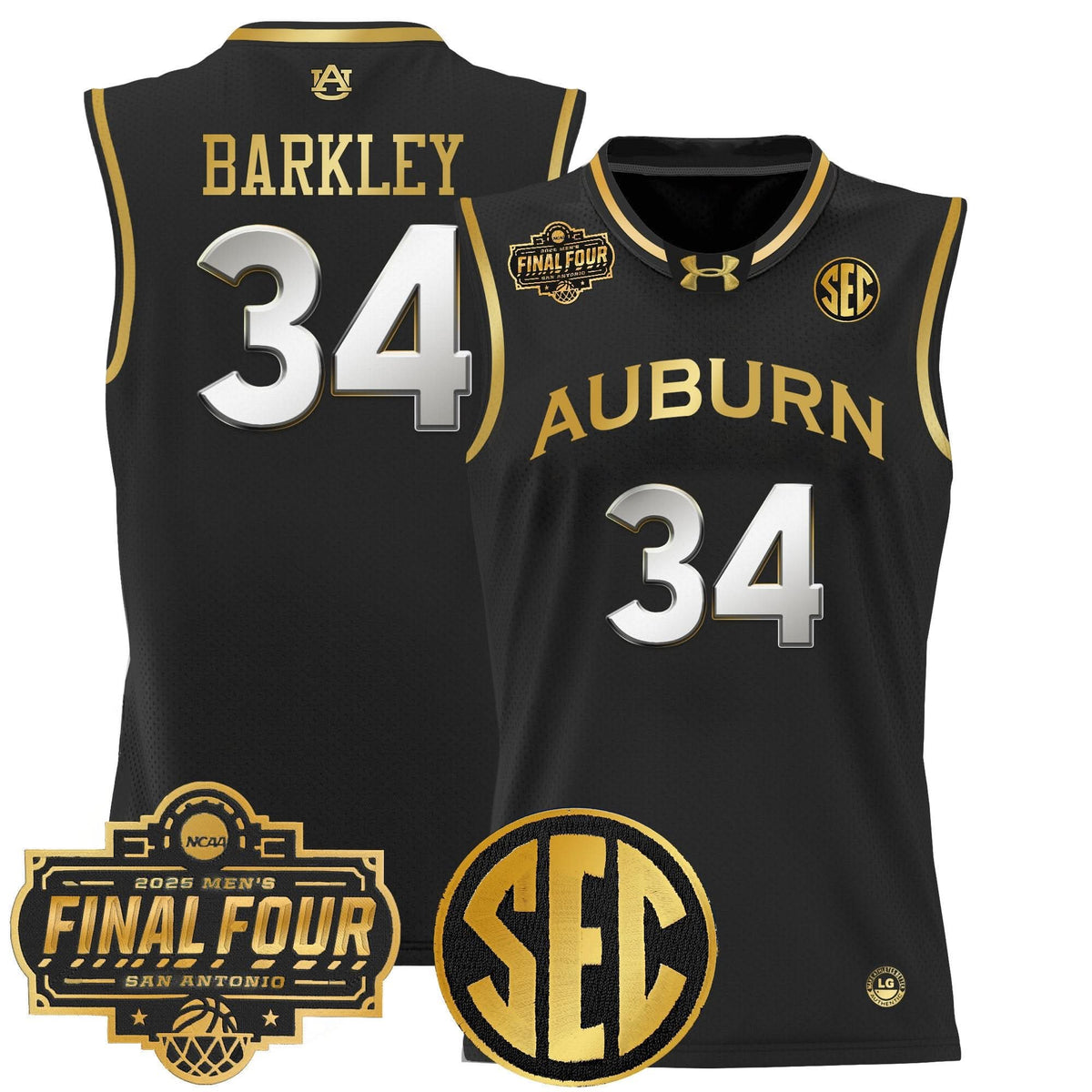 Men's Auburn Tigers 2025 Final Four Patch Lightweight Basketball Jersey - All Stitched