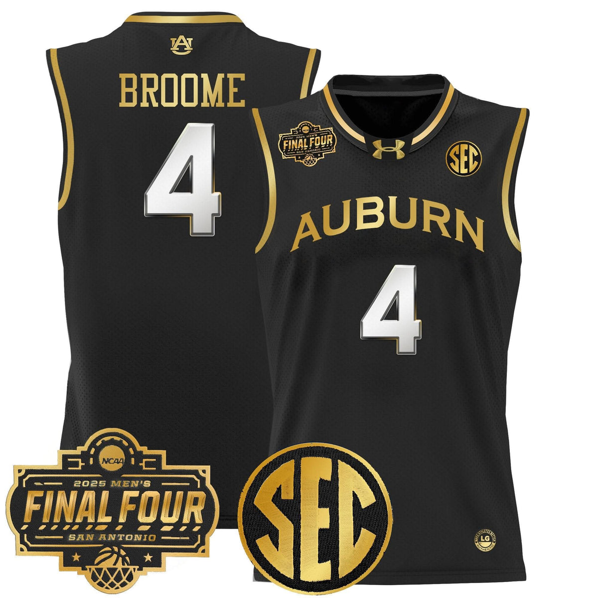 Men's Auburn Tigers 2025 Final Four Patch Lightweight Basketball Jersey - All Stitched