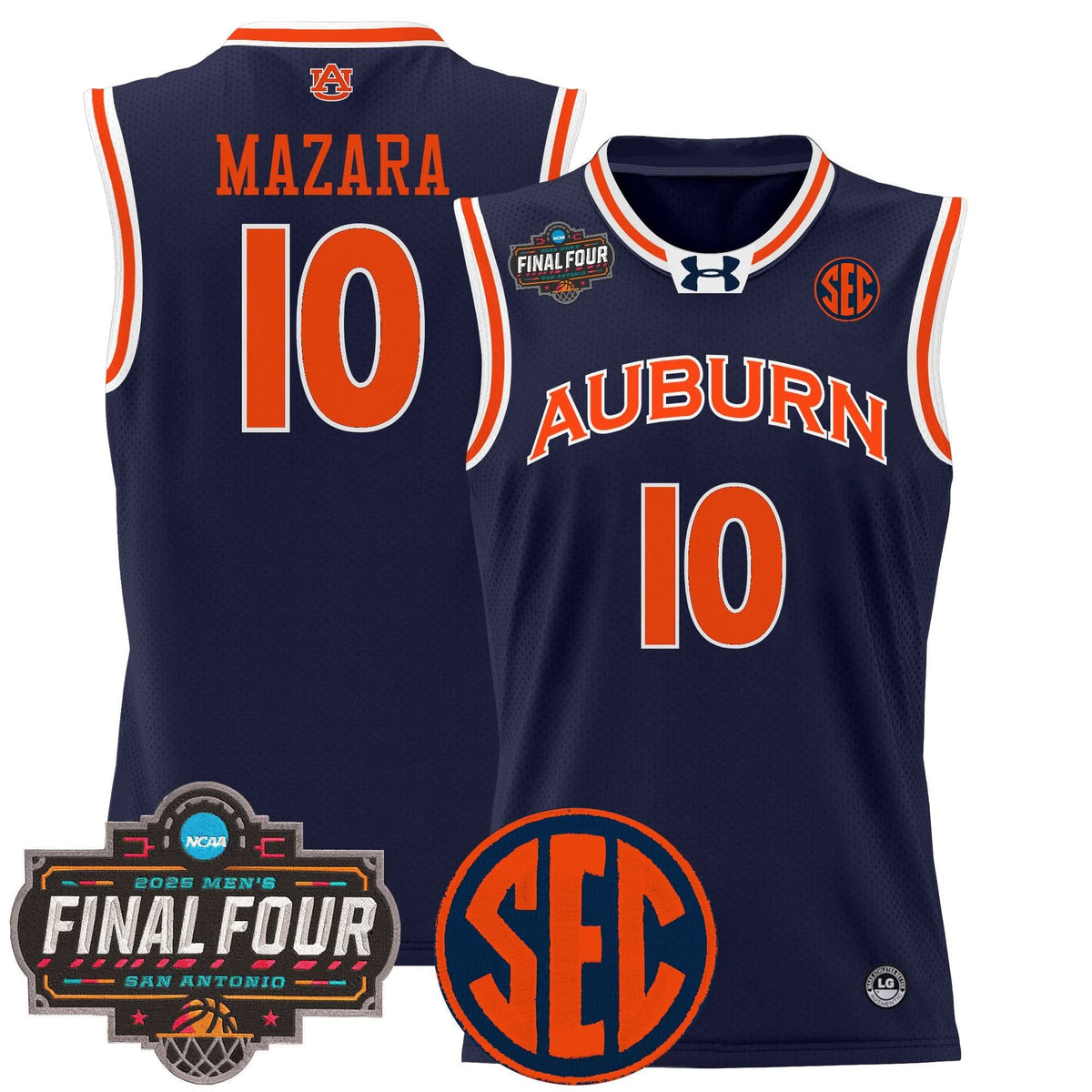 Men's Auburn Tigers 2025 Final Four Patch Lightweight Basketball Jersey - All Stitched