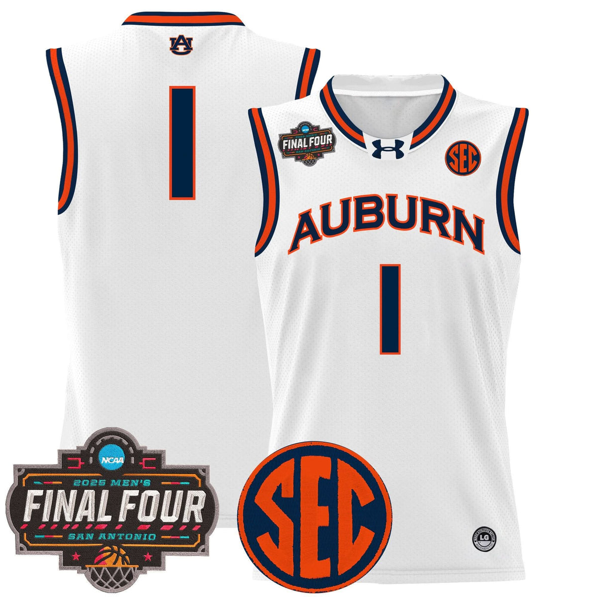 Men's Auburn Tigers 2025 Final Four Patch Lightweight Basketball Jersey - All Stitched