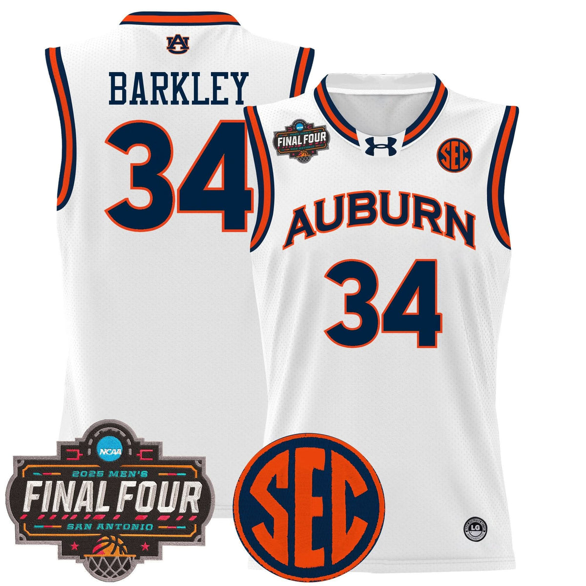 Men's Auburn Tigers 2025 Final Four Patch Lightweight Basketball Jersey - All Stitched