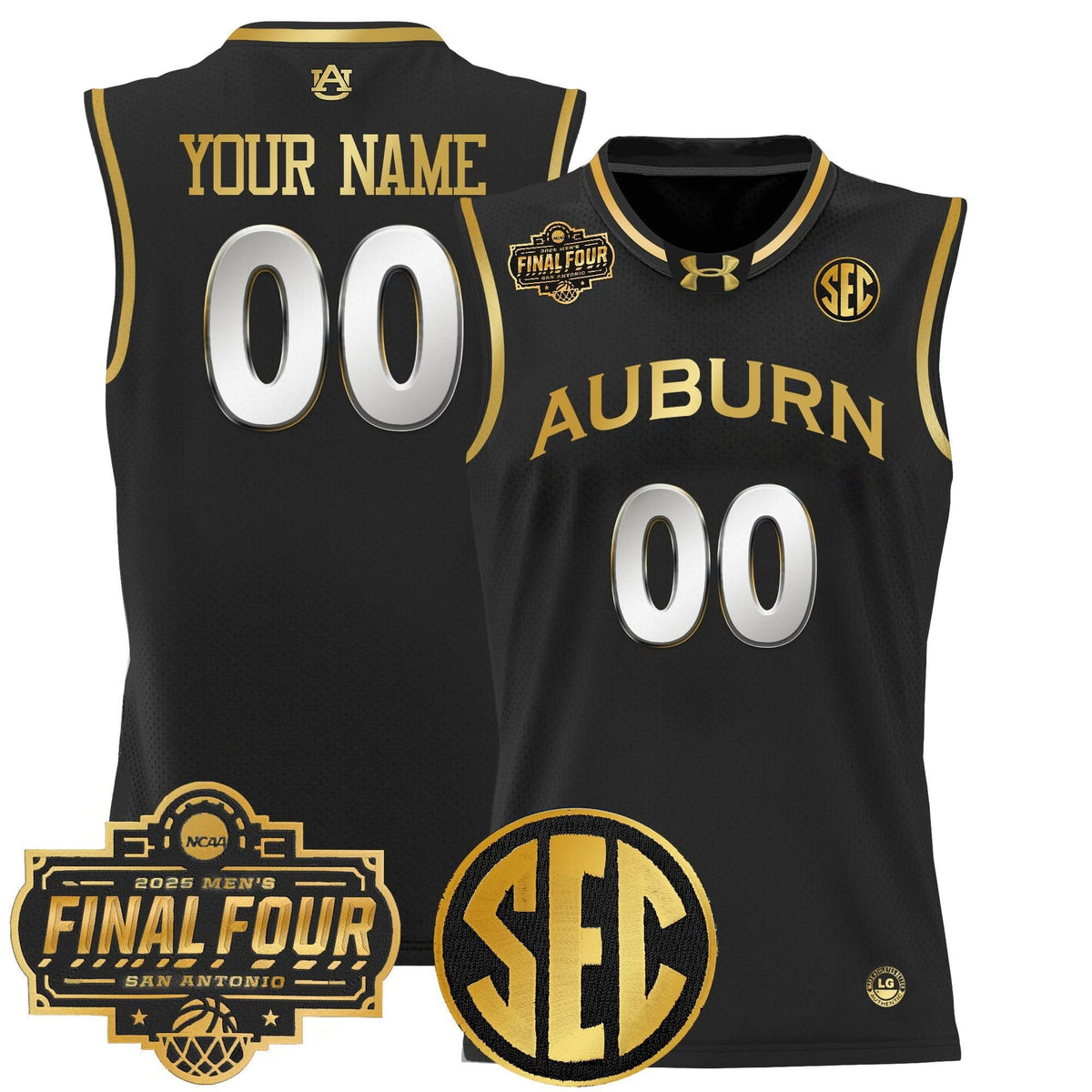 Auburn Tigers 2025 Final Four Patch Lightweight Basketball Custom Jersey - All Stitched