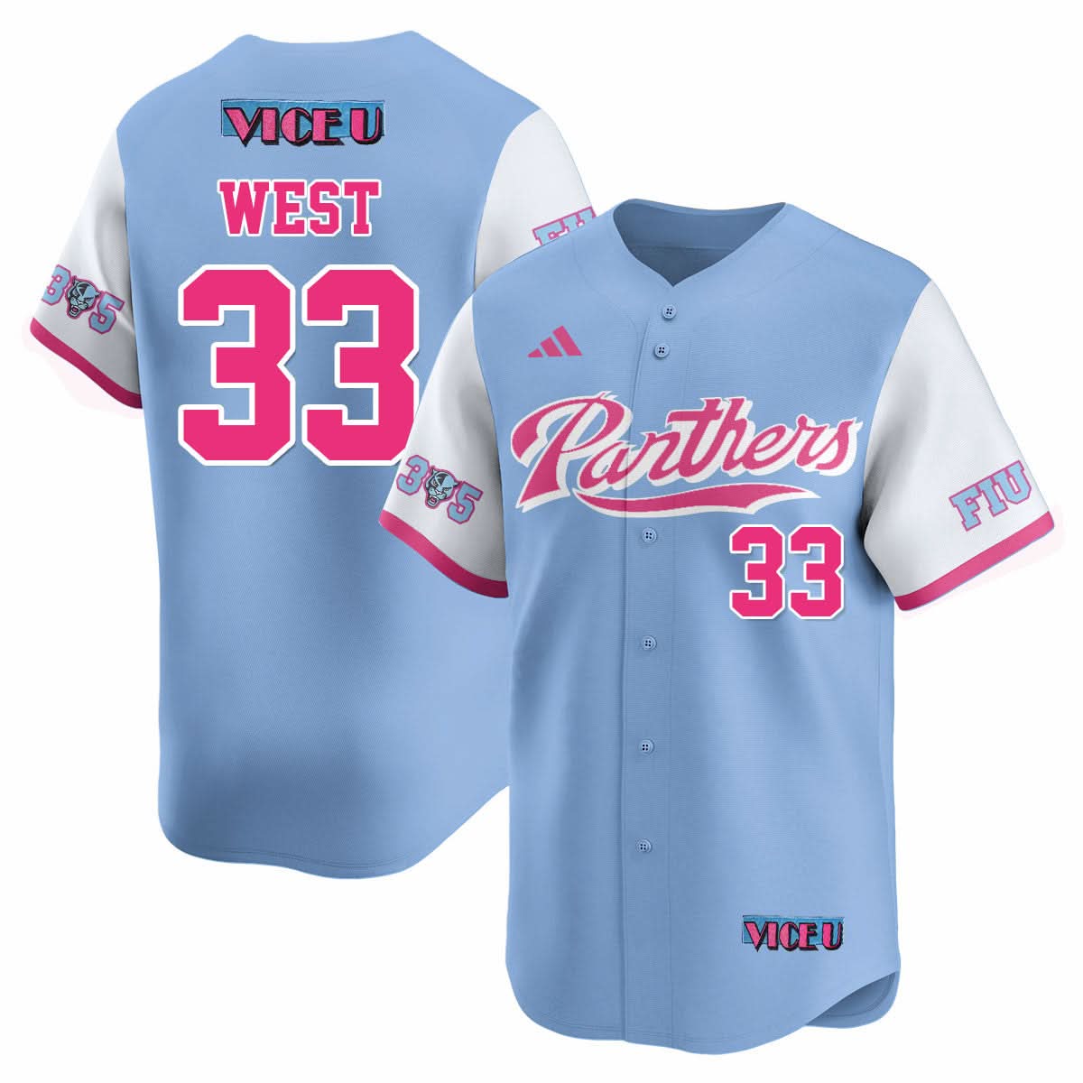 Men's FIU Baseball 2025 'Vice U' Jersey - All Stitched