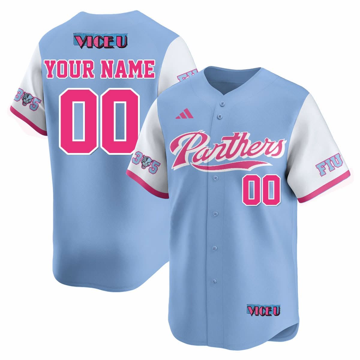 Custom Gender/Name FIU Baseball 2025 'Vice U' Jersey - All Stitched