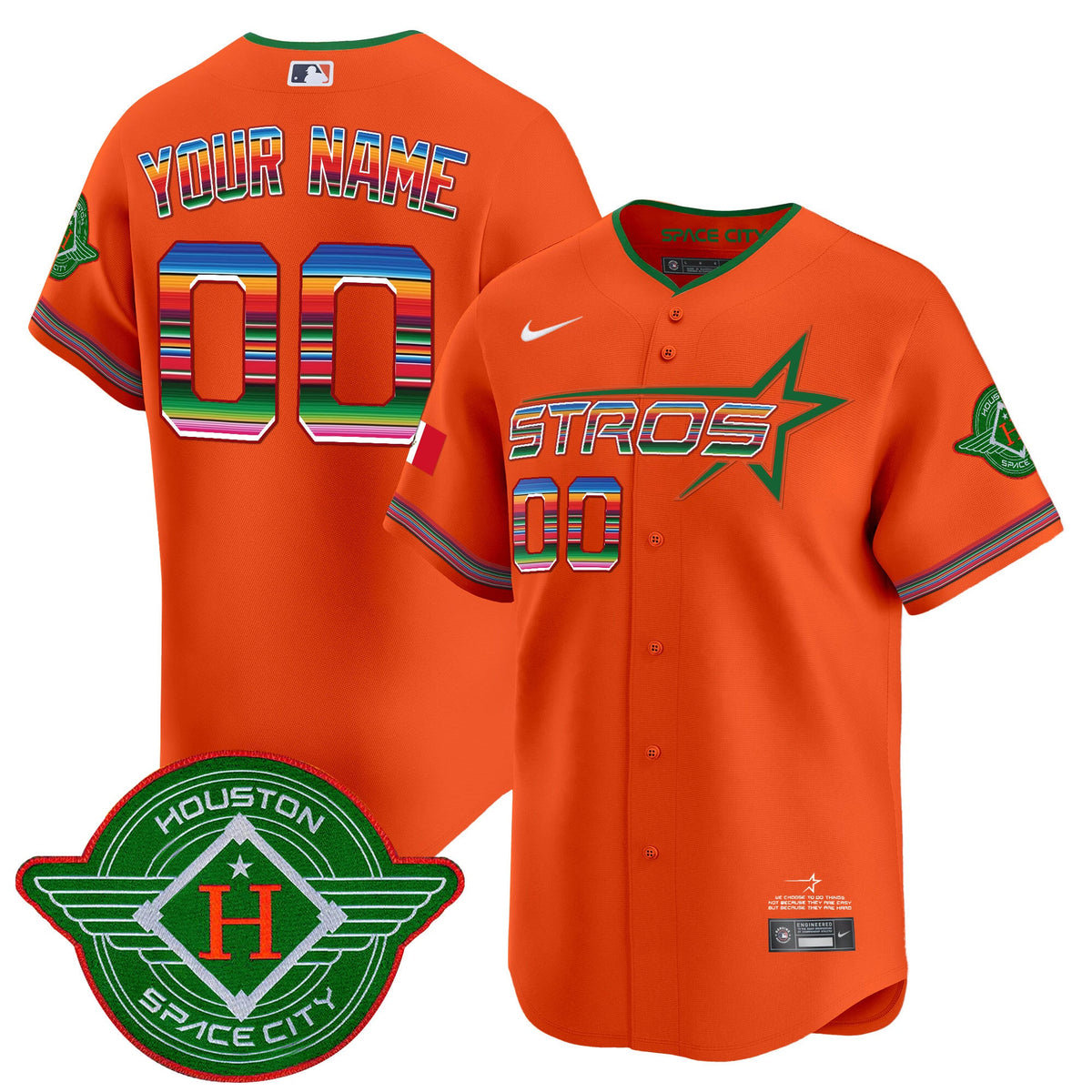 Astros 2025 City Connect Mexico Vapor Premier Limited Custom Jersey - All Stitched