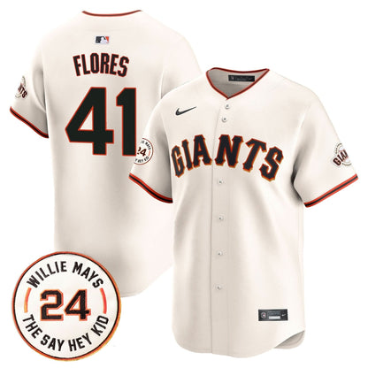 Men's San Francisco Giants 2025 Willie Mays Patch Vapor Premier Limited Jersey - All Stitched