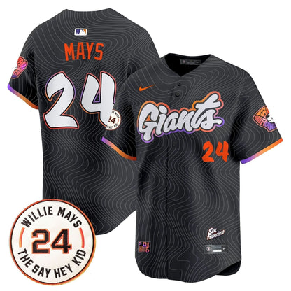 San Francisco Giants 2025 Willie Mays Patch Vapor Premier Limited Jersey - All Stitched