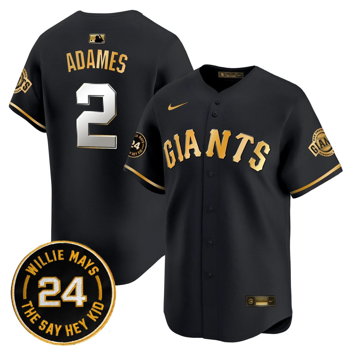 Men's San Francisco Giants 2025 Willie Mays Patch Vapor Premier Limited Jersey - All Stitched