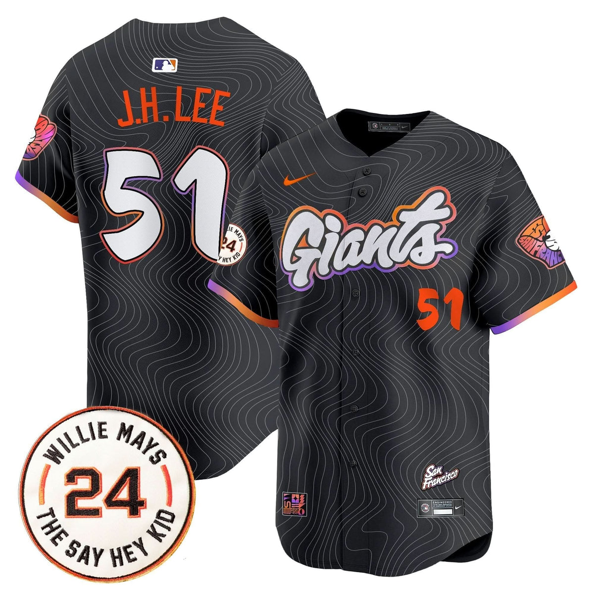 Men's San Francisco Giants 2025 Willie Mays Patch Vapor Premier Limited Jersey - All Stitched