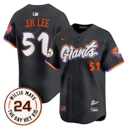 Men's San Francisco Giants 2025 Willie Mays Patch Vapor Premier Limited Jersey - All Stitched