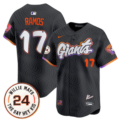 Men's San Francisco Giants 2025 Willie Mays Patch Vapor Premier Limited Jersey - All Stitched
