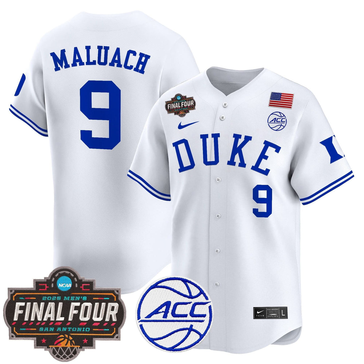 Men's Duke Blue Devils 2025 Final Four Patch Vapor Baseball Jersey - All Stitched