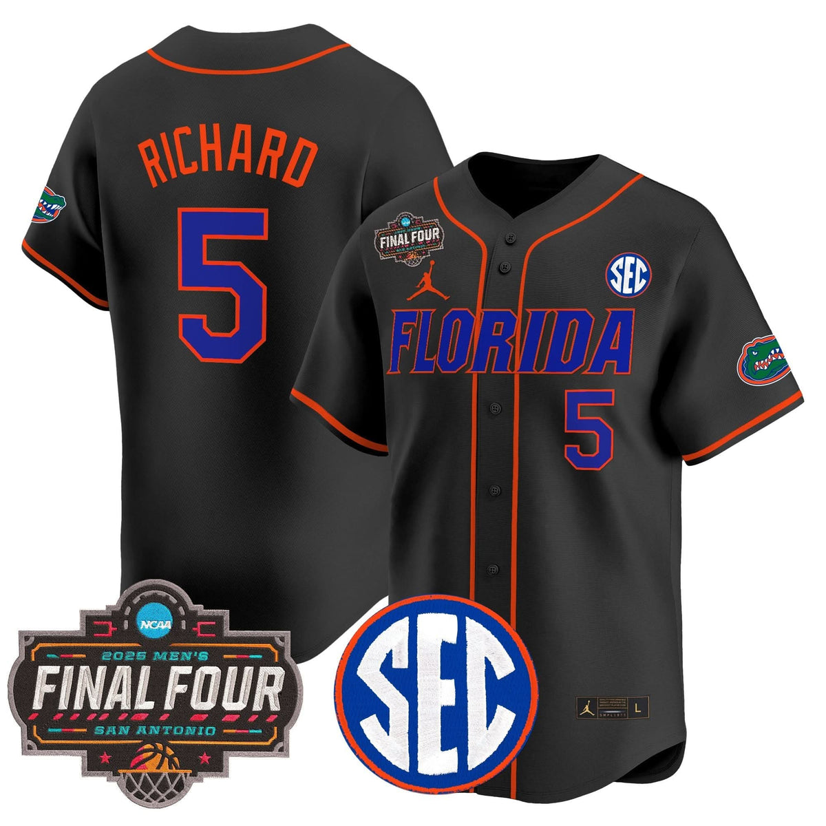 Men's Florida Gators 2025 Final Four Patch Vapor Baseball Jersey - All Stitched