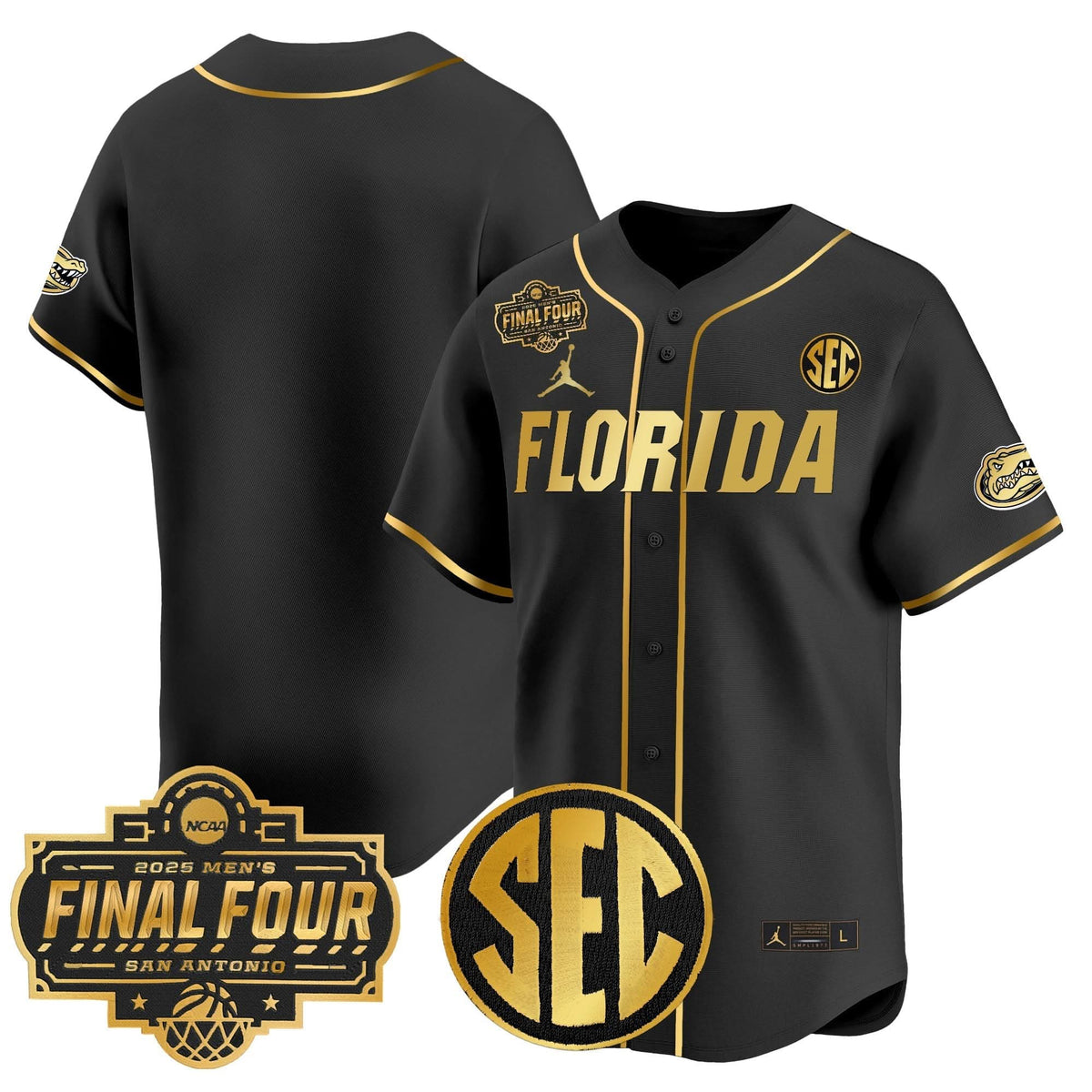 Men's Florida Gators 2025 Final Four Patch Vapor Baseball Jersey - All Stitched