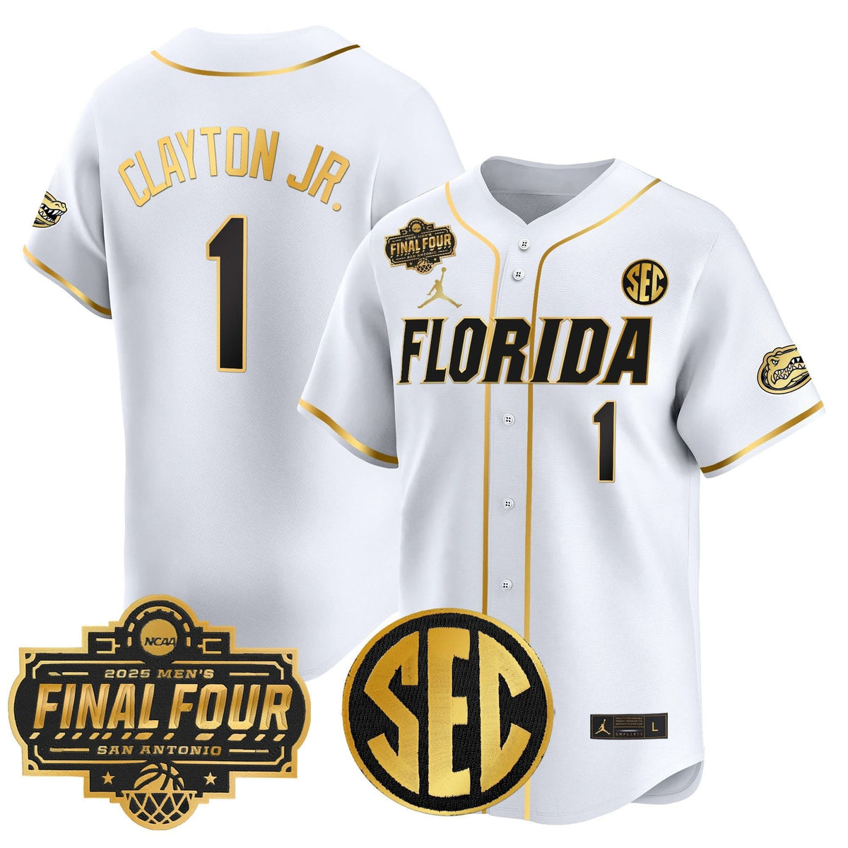 Men's Florida Gators 2025 Final Four Patch Vapor Baseball Jersey - All Stitched