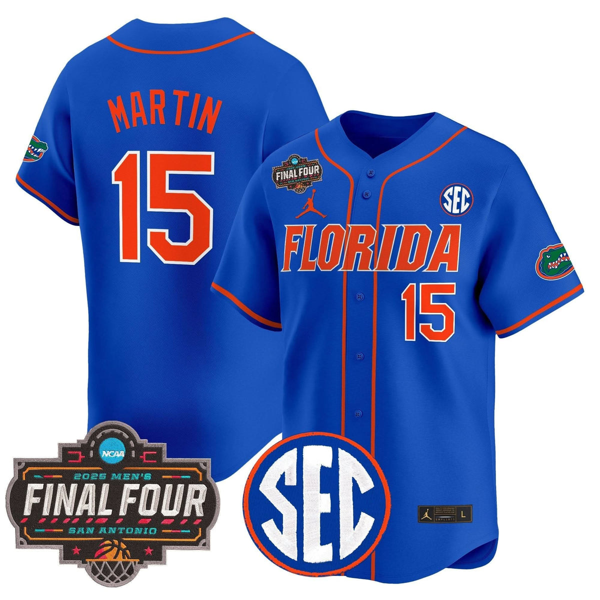 Florida Gators 2025 Final Four Patch Vapor Baseball Jersey - All Stitched